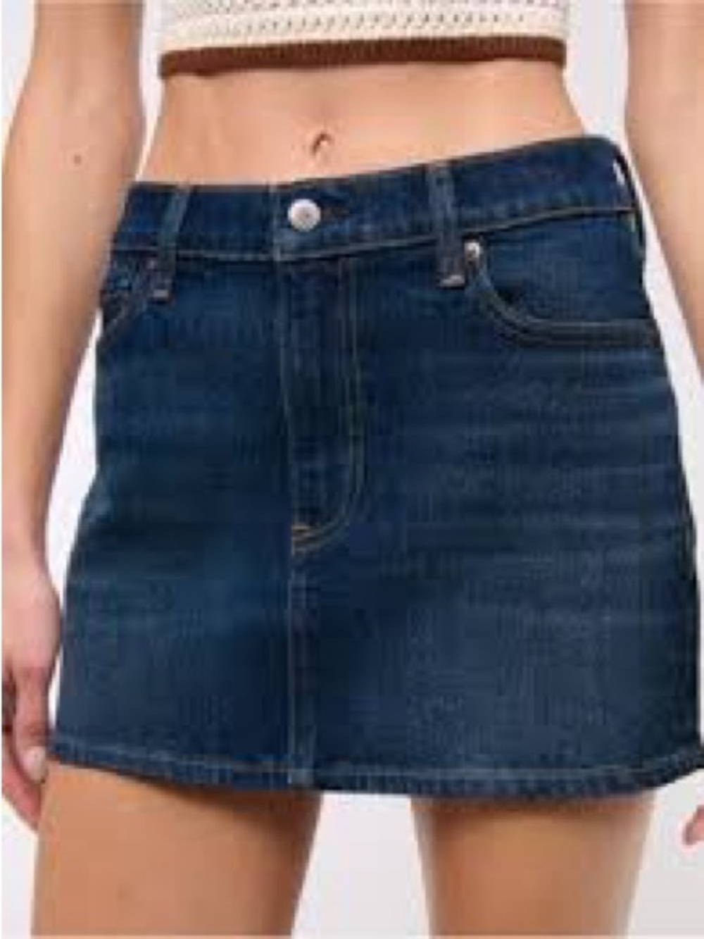 Abercrombie Dark Blue Denim Mini Skirt Mid Rise